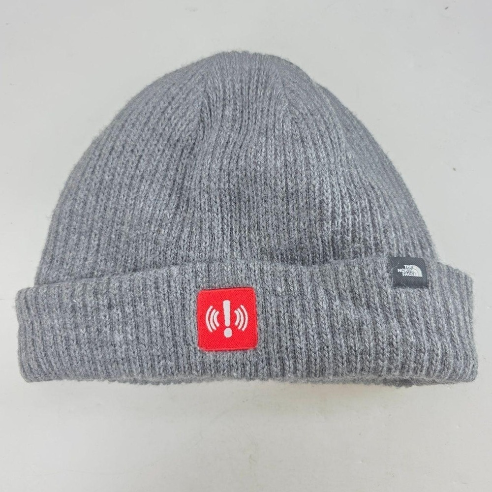 The North Face Gray Knit Beanie Winter Hat Cuffed One Size Unisex